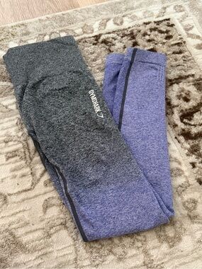 Gymshark Two-Tone Gray & Purple Leggings